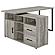 Hertford L-shape Office Desk w/Storage Grey Driftwood by Coaster