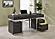 Noorvik 3-piece Writing Desk Set Dark Oak and Chrome by Coaster