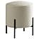 Basye Round Upholstered Ottoman Beige and Matte Black by Coaster