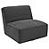 Cobie Upholstered Swivel Armless Chair Dark Charcoal by Coaster