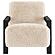 Fitzroy Faux Fur Upholstered Chair Solid Wood Arms Latte by Coaster