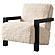 Fitzroy Faux Fur Upholstered Chair Solid Wood Arms Latte by Coaster