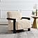 Fitzroy Faux Fur Upholstered Chair Solid Wood Arms Latte by Coaster