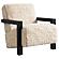 Fitzroy Faux Fur Upholstered Chair Solid Wood Arms Latte by Coaster