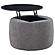 Tesoro Upholstered Round Lift Top Storage Ottoman Grey and Black by Coaster