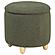 Valia Faux Sheepskin Upholstered Round Storage Ottoman Green by Coaster