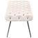 Ella Upholstered Tufted Bench Stainless Steel Legs Ivory by Coaster