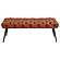 Ella Upholstered Tufted Bench Metal Legs Rust by Coaster
