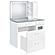 Flora 2-Drawer Vanity Set w/LED Mirror White High Gloss by Coaster