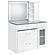 Flora 2-Drawer Vanity Set w/LED Mirror White High Gloss by Coaster