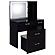 Flora 2-Drawer Vanity Set w/LED Mirror Black High Gloss by Coaster