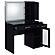 Flora 2-Drawer Vanity Set w/LED Mirror Black High Gloss by Coaster