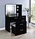 Flora 2-Drawer Vanity Set w/LED Mirror Black High Gloss by Coaster
