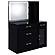 Flora 2-Drawer Vanity Set w/LED Mirror Black High Gloss by Coaster