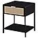 Amherst 1-drawer Radio Weave Cane Metal Bedside Table Black by Coaster