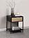 Amherst 1-drawer Radio Weave Cane Metal Bedside Table Black by Coaster