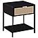 Amherst 1-drawer Radio Weave Cane Metal Bedside Table Black by Coaster