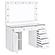 Acena 7-drawer Glass Top Vanity Desk w/Lighting White by Coaster