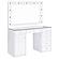 Acena 7-drawer Glass Top Vanity Desk w/Lighting White by Coaster