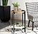 Adhvik Round Accent Table with Marble Shelf Natural and Black by Coaster