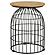 Bernardo Round Wire Frame Side Table Natural and Gunmetal by Coaster