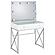 Eliza 2-piece Vanity Set w/Hollywood Lighting White and Chrome by Coaster