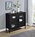 Jess 2-Door Arched Fluted Glass Accent Cabinet Black by Coaster