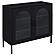 Jess 2-Door Arched Fluted Glass Accent Cabinet Black by Coaster