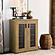 Bristol Metal Mesh Door Accent Cabinet Golden Oak by Coaster