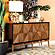 Zira Sunburst 4-door Accent Cabinet Brown and Antique Gold by Coaster