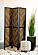 Marlene Herringbone Pattern 3-panel Screen Rustic Tobacco and Black by Coaster