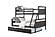 Twin/Full Bunk Bed Rustic Grey Finish With Twin Trundle Bed In Low Sheen Black Finish by Donco