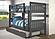 Twin/Twin Mission Bunk Bed w/Trundle Bed In Dark Grey Finish by Donco