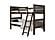 Mission Bunkbed Cappuccino With Slat Kit And Dual Under Bed Drawers Dark Cappuccino by Donco