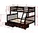 Twin/Full Mission II Bunk Bed w/Dual Under Bed Drawers In Dark Cappuccino Finish by Donco