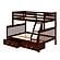 Twin/Full Mission II Bunk Bed w/Dual Under Bed Drawers In Dark Cappuccino Finish by Donco