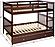 Full/Full Mission II Bunk Bed With Trundle Bed Dark Cappuccino Finish by Donco