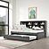 Twin Bookcase Day Bed In Dark Grey w/Dual Under Bed Drawers by Donco