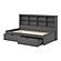 Twin Bookcase Day Bed In Dark Grey w/Dual Under Bed Drawers by Donco