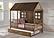 Twin Front Porch Low Loft In Rustic Driftwood Finish w/Twin Trundle Bed by Donco