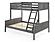 Twin/Full Louver Bunkbed Antique Grey by Donco