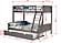 Twin/Full Louver Bunk Bed With Twin Trundle Bed In Antique Grey Finish by Donco
