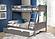 Twin/Full Louver Bunk Bed With Twin Trundle Bed In Antique Grey Finish by Donco