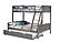 Twin/Full Louver Bunk Bed With Twin Trundle Bed In Antique Grey Finish by Donco
