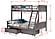 Twin/Full Louver Bunk Bed With Dual Under Bed Drawers In Antique Grey Finish by Donco