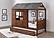 Twin Log Cabin Low Loft In Rustic Walnut/Rustic Silver Finish w/Twin Trundle Bed by Donco