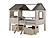 Full House Low Loft Rustic Sand/Rustic Grey With Light Dual Loft Drawers by Donco