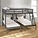 Full Over Double Twin Bed Loft Bunk In Dark Grey Finish by Donco