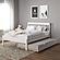 Full Contempo Bed With Twin Trundle Bed White Finish by Donco