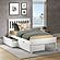 Twin Contempo Bed Dual Under Bed Drawers White Finish by Donco